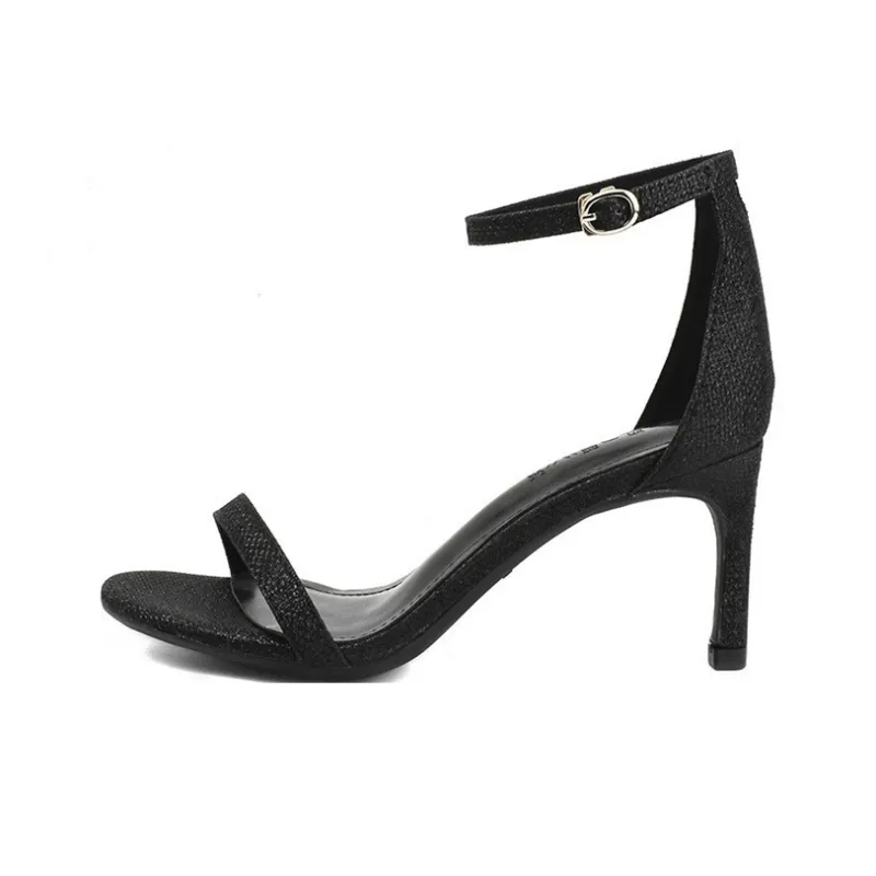 Luji One Strap Sandals 6cm/8cm/10cm Women's Black/Apricot/Black Flash/Silver/Champagne Gold-13