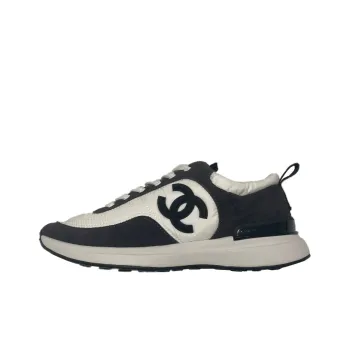 CHANEL Women's Suede Calfskin Sneaker 'White Dark Grey' Women's