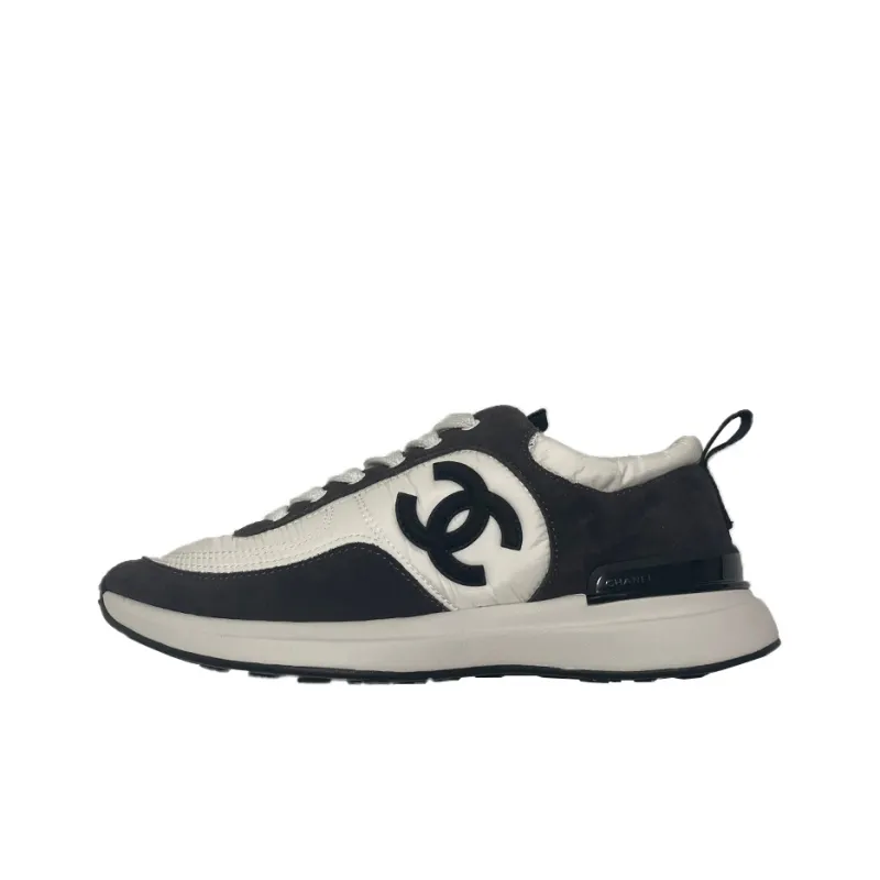 CHANEL Women's Suede Calfskin Sneaker 'White Dark Grey' Women's-0