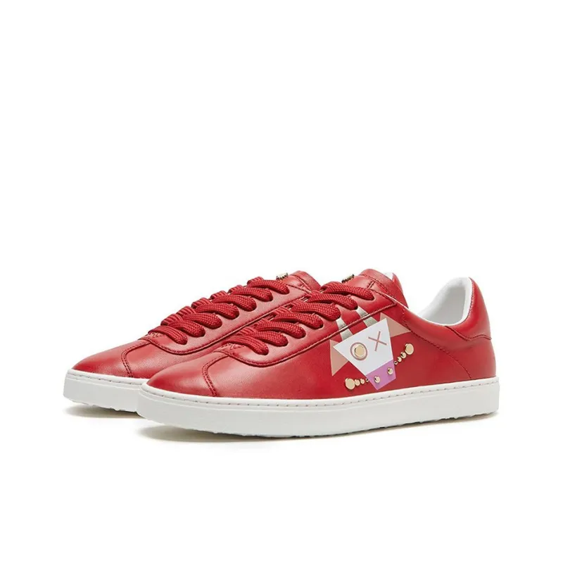 Stuart Weitzman/SW Demy Lunar 21 Low-Top Stylish Skateboarding Shoes Women's Red-3