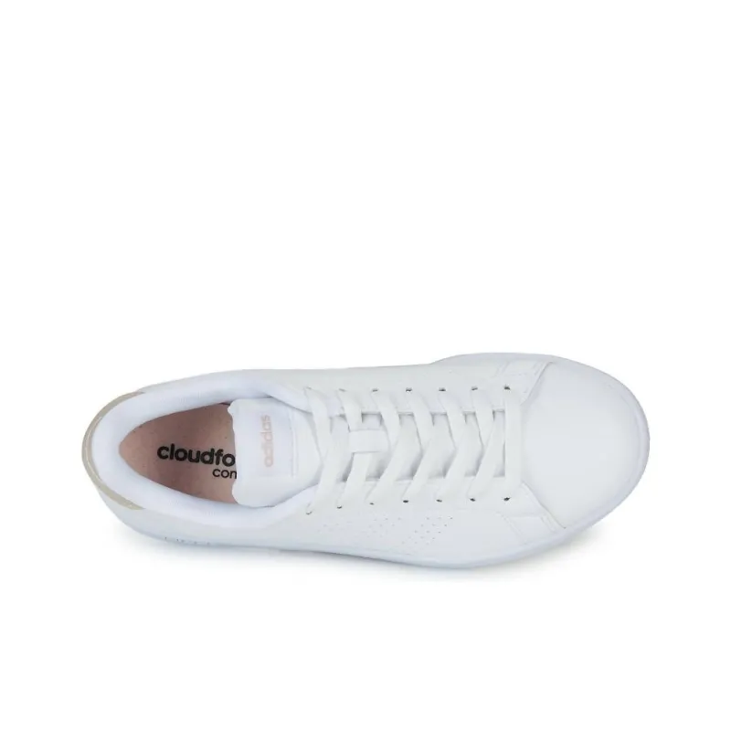 Adidas Advantage Durable Breathable Low Top Skateboard Shoes Women's White-4