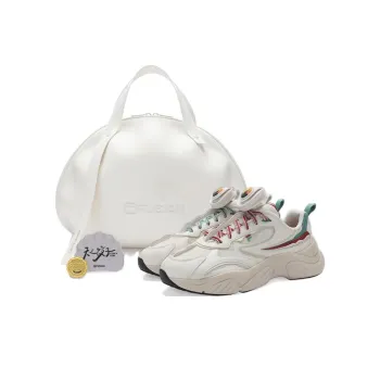 FILA FUSION Conch Good Luck Dumpling Anti Slip Wear Resistant Low Top Sports Casual Shoes White Gray Green