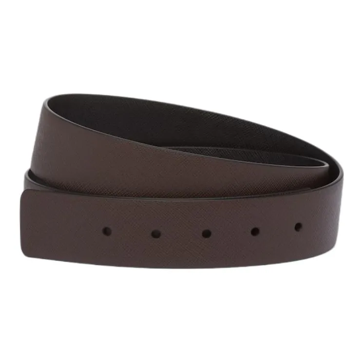 PRADA Logo Decoration, Pin Buckle Leather Belts Men's Brown 3.5cm-1