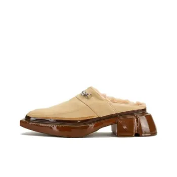 Both Closed Toe Slippers Women's Dark Brown