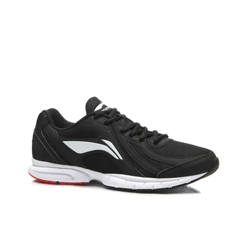 LiNing Shock Absorbers Slip Resistant, Abrasion Resistant, Lightweight Low Top Sprint Running Shoes Men's Black White-1