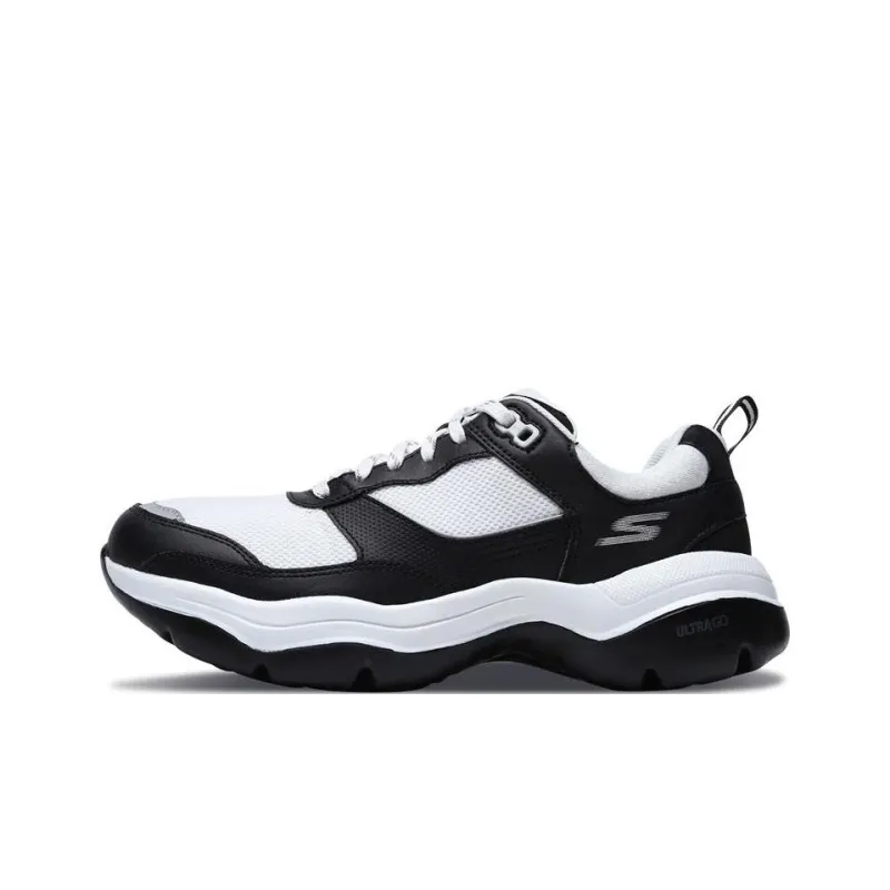Skechers Mantra Ultra GO WALK Revolution Cushioning Wear-Resistant Rebound Low-Top Casual Shoes Women's Black White-0