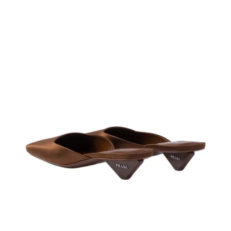 PRADA Square-toe Satin Mules-1