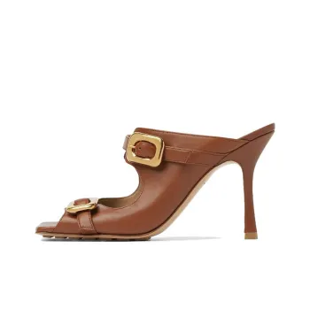 Bottega Veneta Stretch Abrasion Resistant Slide Slippers Women's Brown