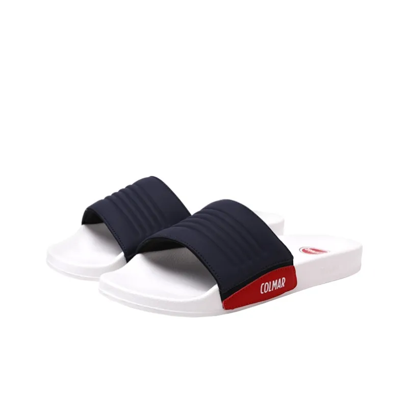 COLMAR Slide Slippers Men's Red White Dark Blue-1