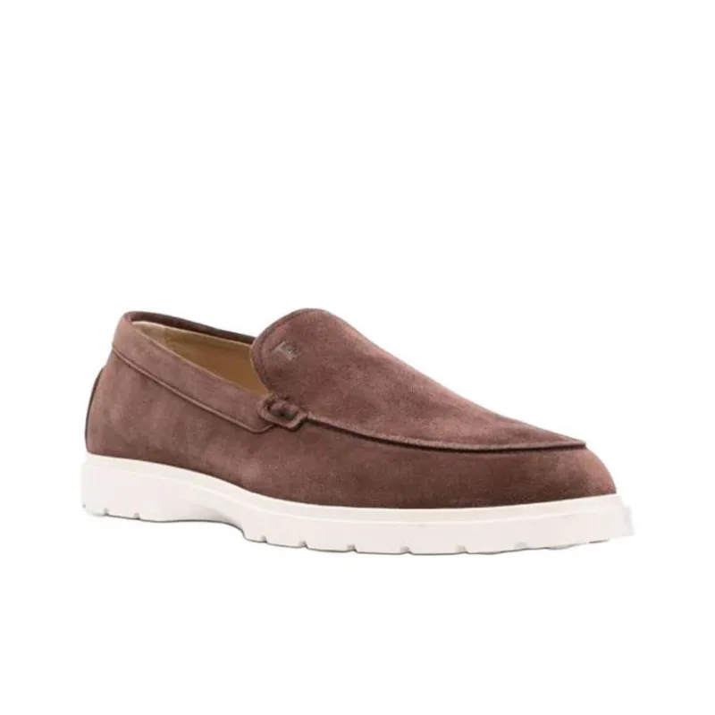 TOD'S Suede Almond-toe Loafers-2