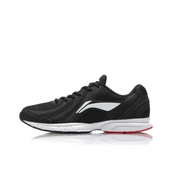LiNing Shock Absorbers Slip Resistant, Abrasion Resistant, Lightweight Low Top Sprint Running Shoes Men's Black White