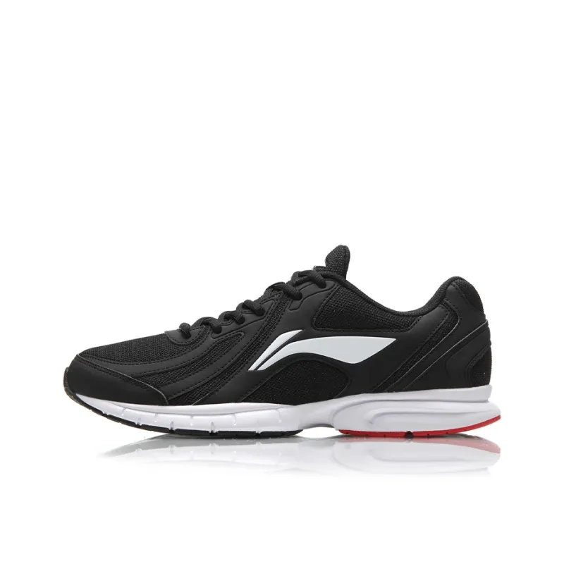 LiNing Shock Absorbers Slip Resistant, Abrasion Resistant, Lightweight Low Top Sprint Running Shoes Men's Black White-0
