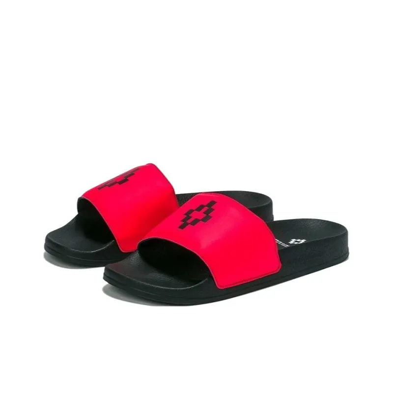 MARCELO BURLON COUNTY OF MILAN Slide Slippers Men's Red Black-2
