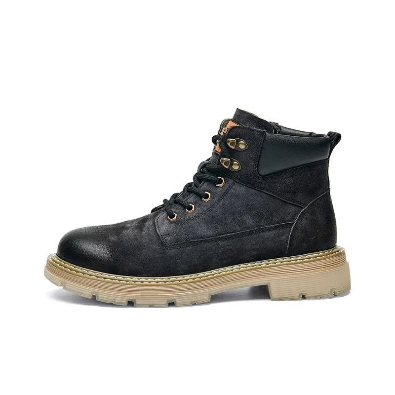 Jeep Martin Boots Men Smoke Gray/Purple Gray/Khaki-14