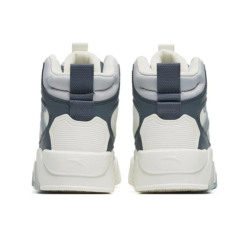 Anta Flame 3 Non slip Lightweight High Top Skateboard Shoes Men's White Blue-3