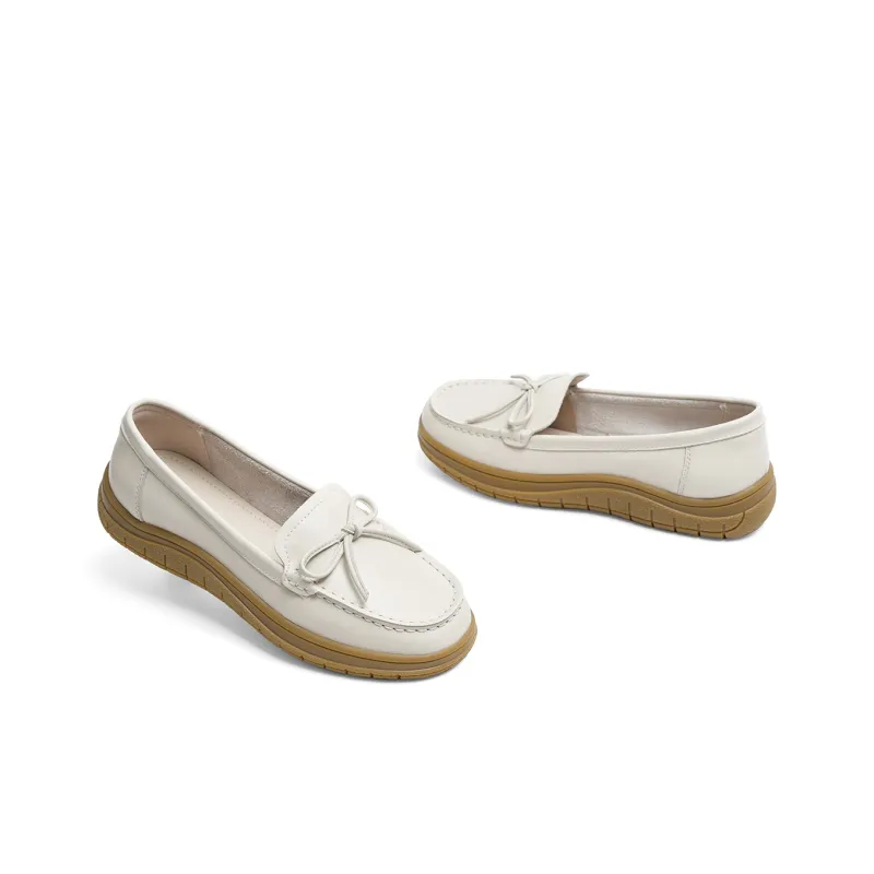 RED DRAGONFLY Gommino Loafers Small Leather Shoes Slip on Unlined Shoes Women's Black/Beige/Apricot-10