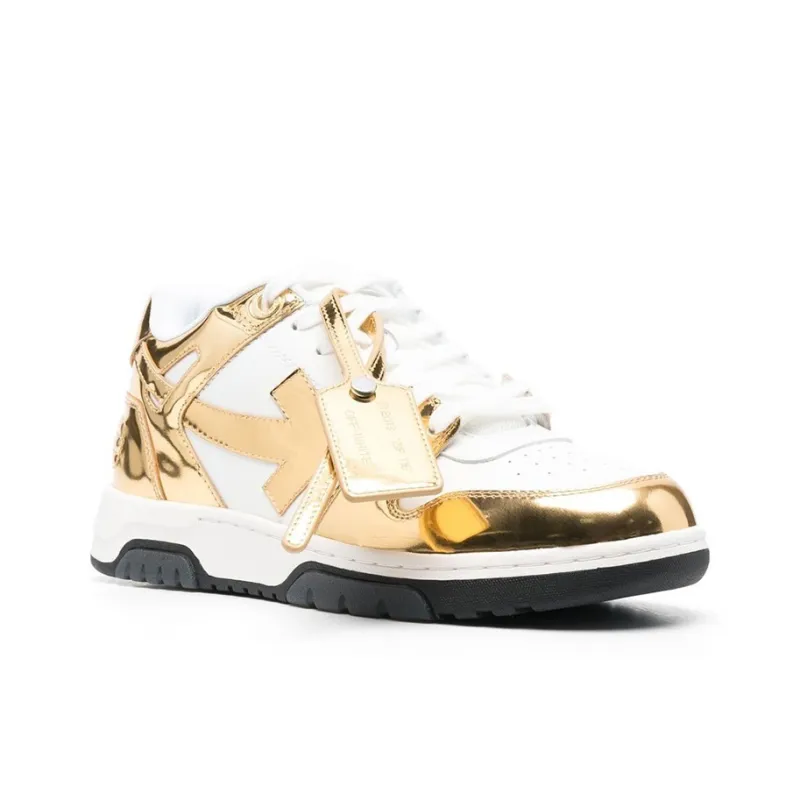 OFF-WHITE Stylish Skateboarding Shoes Men's White Gold-1