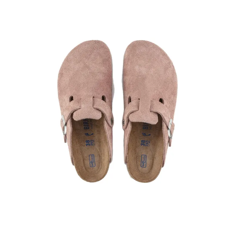 Birkenstock Boston Soft Footbed Suede Leather Sandals 'Pink Clay' Women's-3