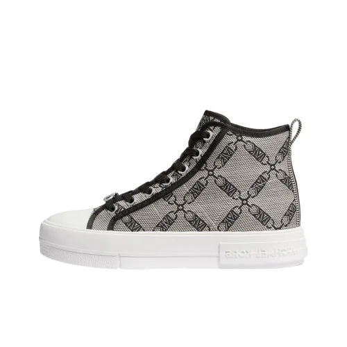 MICHAEL KORS High-Top Stylish Skateboarding Shoes Women's Black Gray