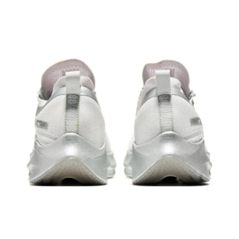 Erke Cushioning Anti Slip And Wear Resistant Rebound Low Top Running Shoes Men's White Silver-2