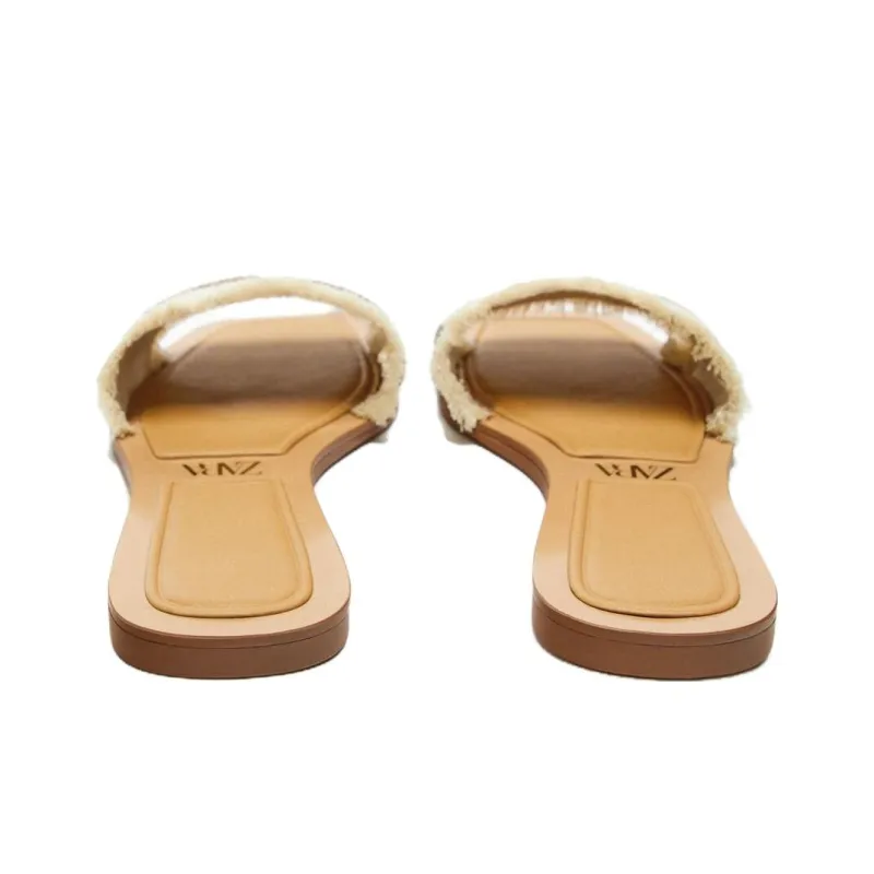 ZARA Slide Slippers Women's Brown-3
