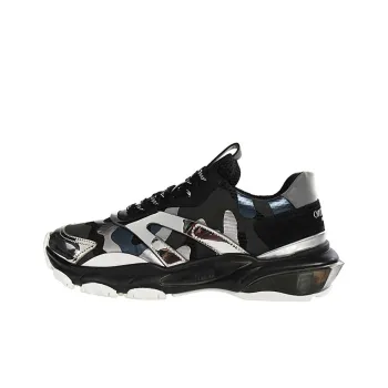 Valentino Bounce GARAVANI Low Top Sports Casual Shoes Men's Black Silver