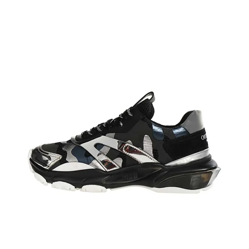 Valentino Bounce GARAVANI Low Top Sports Casual Shoes Men's Black Silver-0