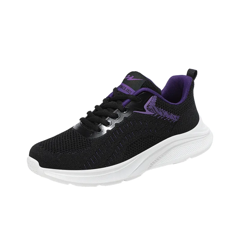 Binary Shock Absorbing, Non Slip, Wear Resistant, Breathable And Lightweight Low Top Running Shoes Women's Black Purple-1