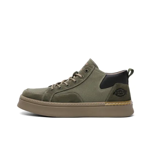 Dickies Wear-Resistant Height Increasing Mid-Top Skateboard Shoes Men's Army Green