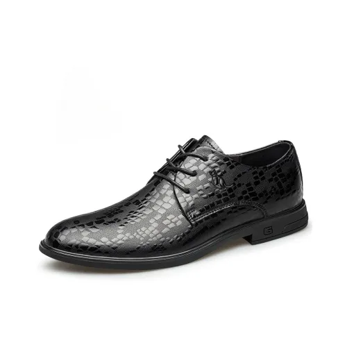 AUSFAMDS Dress Shoes Men Low Top Black