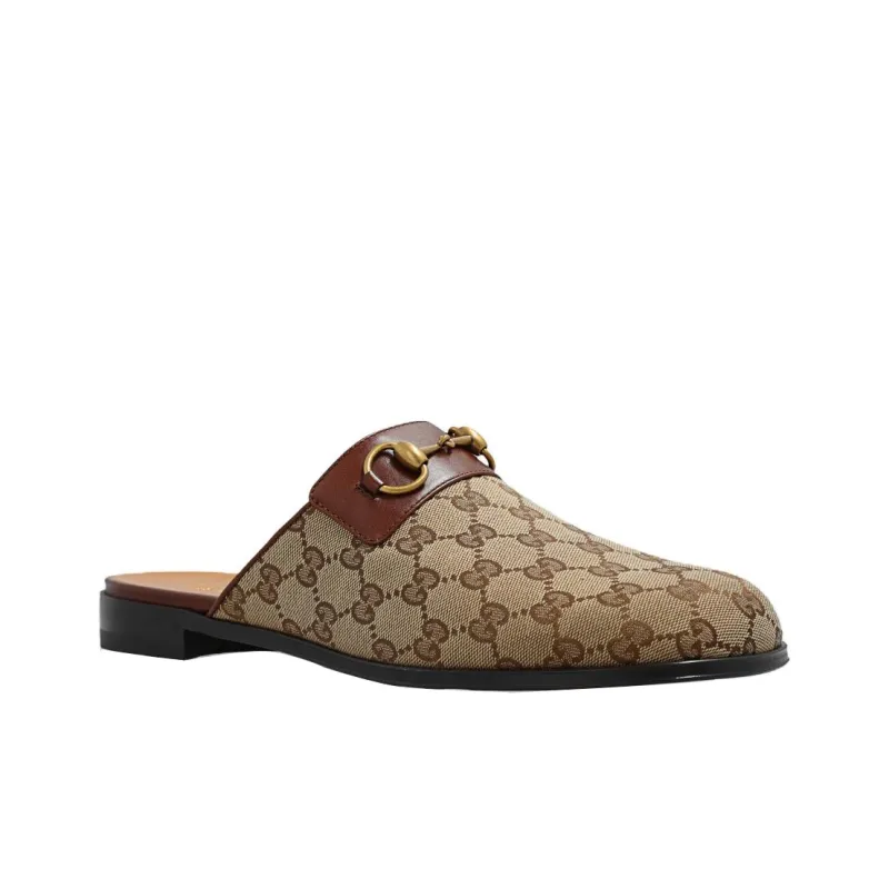 GUCCI Horsebit Closed Toe Slippers Men's Ebony-2