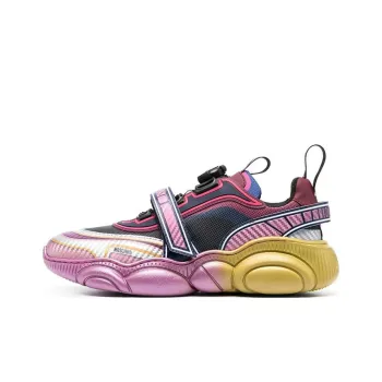 MOSCHINO Cushioning Low Top Sports Casual Shoes Women's Pink Yellow