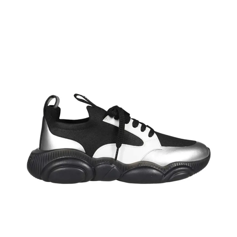 MOSCHINO Abrasion Resistant Low Top Sports Casual Shoes Men's Black Silver-1
