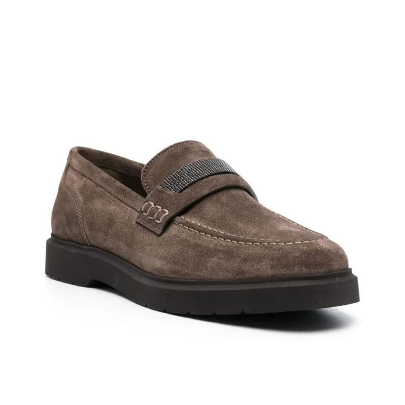 Brunello Cucinelli Embellished Almond Toe Loafers Women's-1