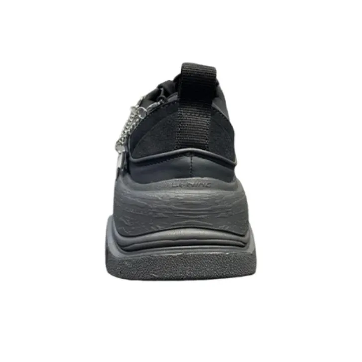 LiNing Anti Slip Wear Resistant Low Top Sports Casual Shoes Women's Black-3