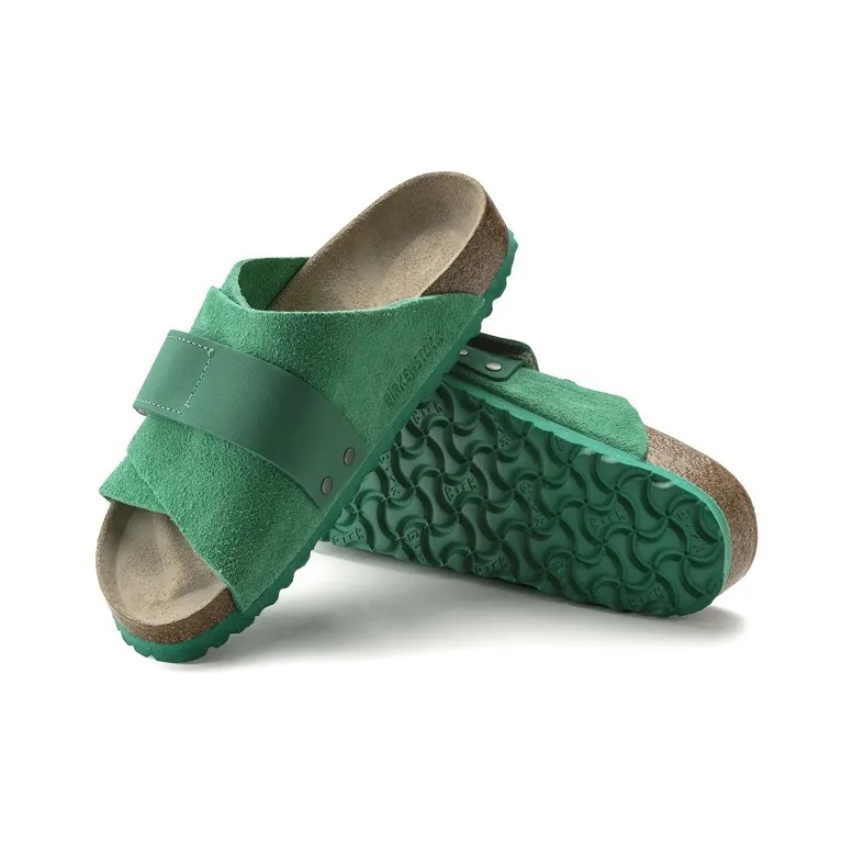 Birkenstock Kyoto Nubuck Suede Leather Sandals 'Bold Green'-3