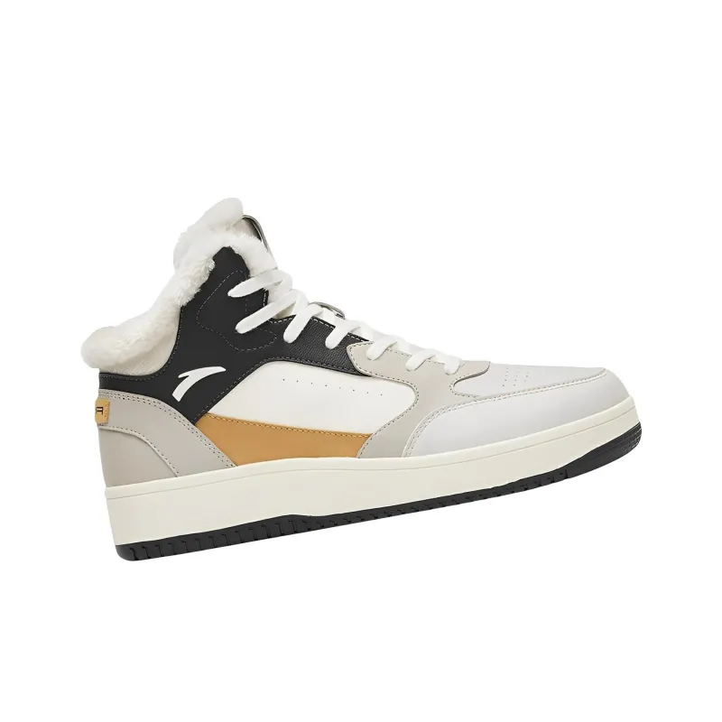 Anta Thermal Abrasion Resistant High Top Skateboard Shoes Men's Gray White-1