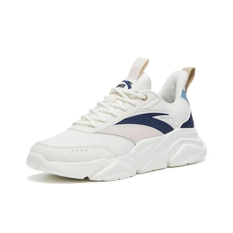 Anta Anti Slip And Wear Resistant Lightweight Low Top Sports Casual Shoes White Gray Blue-1