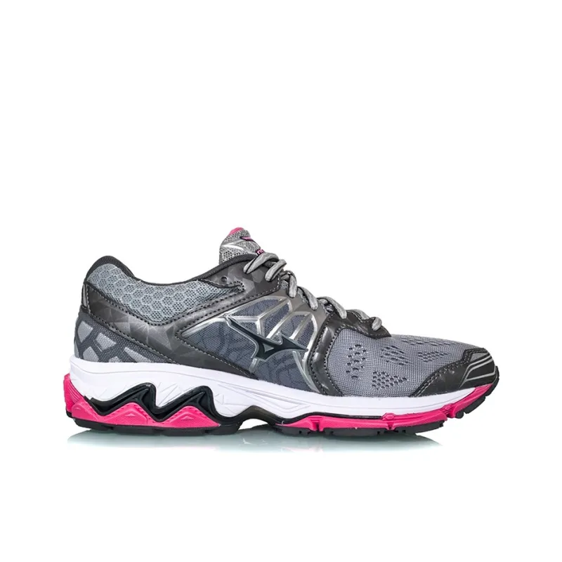 Mizuno Wave Horizon Low Tops Wear resistant Gray Pink White-1