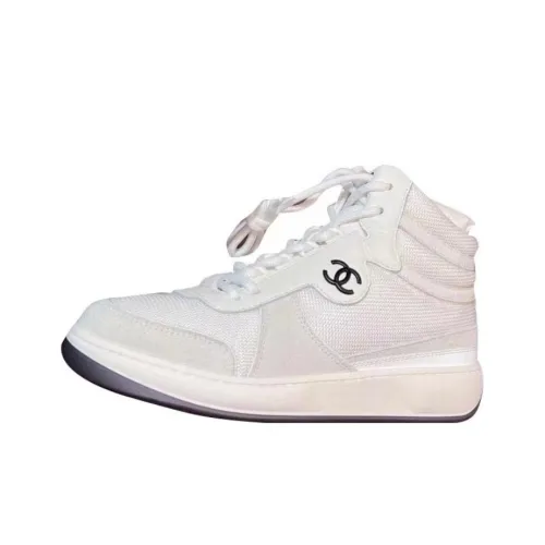 CHANEL Skateboard Shoes Women's High-Top Beige