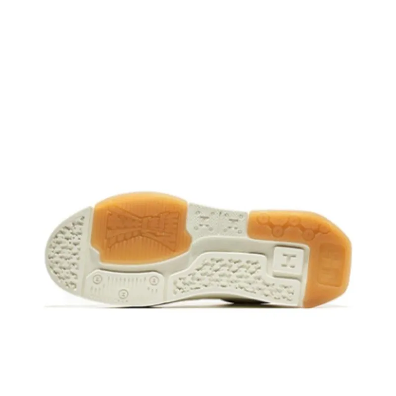 Erke White Peach Oolong Anti Slip Wear Resistant Low Top Skateboard Shoes Men's White Brown-4