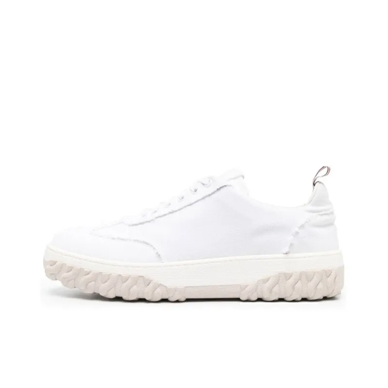 THOM BROWNE Frayed Edge Low Top Sneakers-0