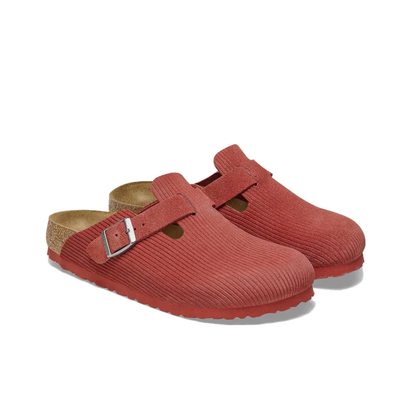 Birkenstock Boston Embossed Corduroy Suede Sienna Red-2
