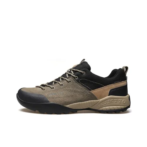HUMTTO Pig Leather Water Repellent Cushioning, Slip Resistant, And Abrasion Resistant Low Top Outdoor Shoes Khaki