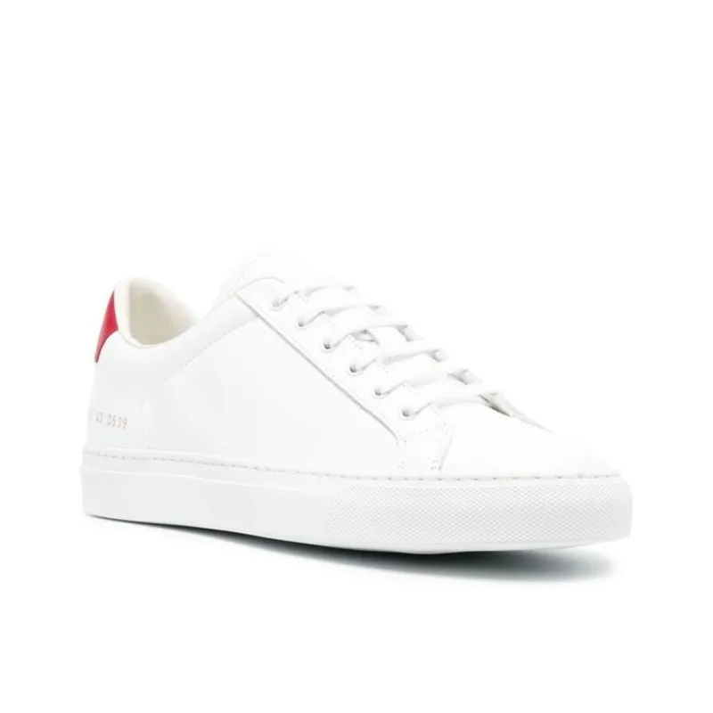 COMMON PROJECTS Low Top Stylish Skateboarding Shoes Men's White Red-2