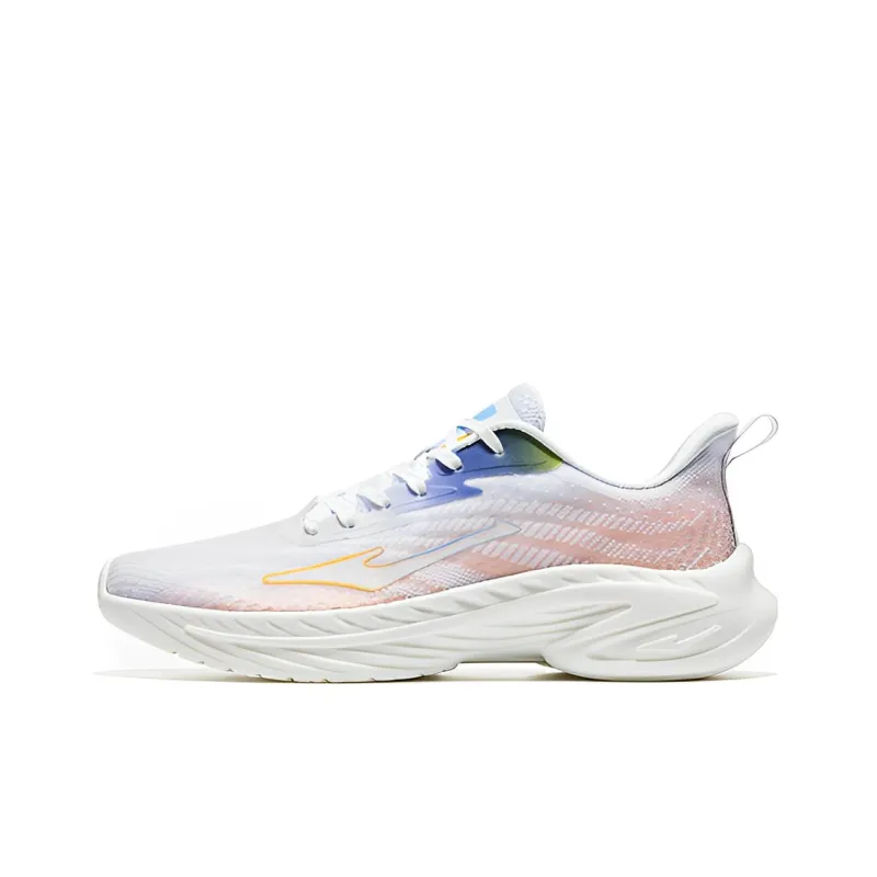 Erke Cushioning Anti-Slip And Wear-Resistant Lightweight Rebound Low-Top Running Shoes Men's White Blue Purple-0