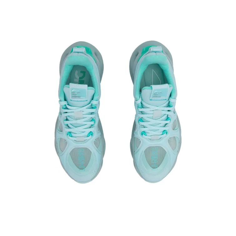 LiNing Curved ACE Cushioning Breathable Lightweight Rebound Low Top Running Shoes Women's Ice Clear Blue-3