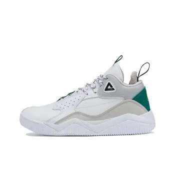 PEAK Anti Slip Wear Resistant Mid Top Casual Shoes Men's Large White Light Gray