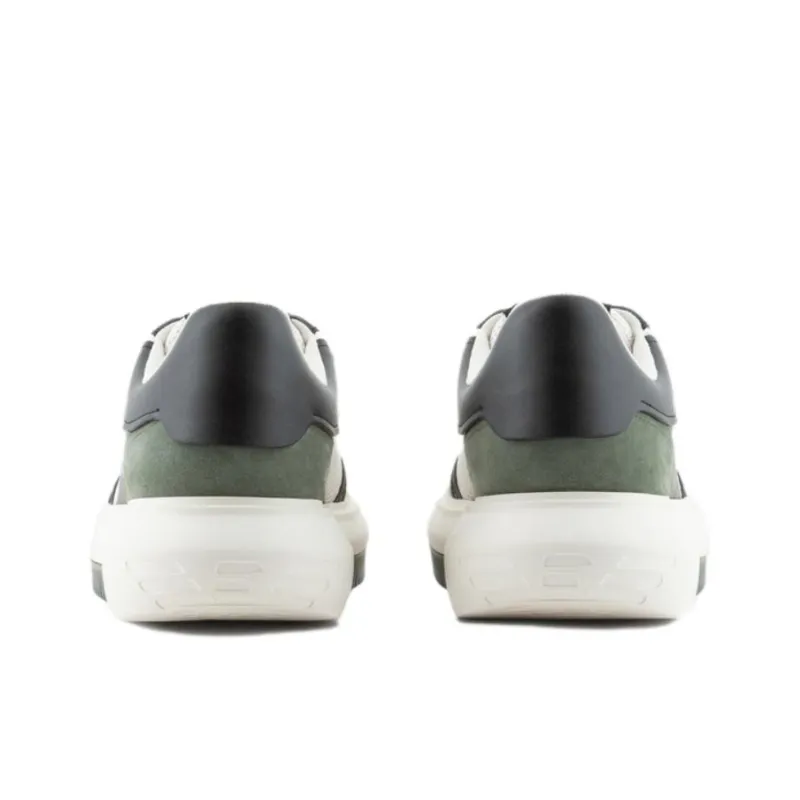EMPORIO ARMANI Anti Slip Wear Resistant Low Top Skateboard Shoes Men's White Green-3