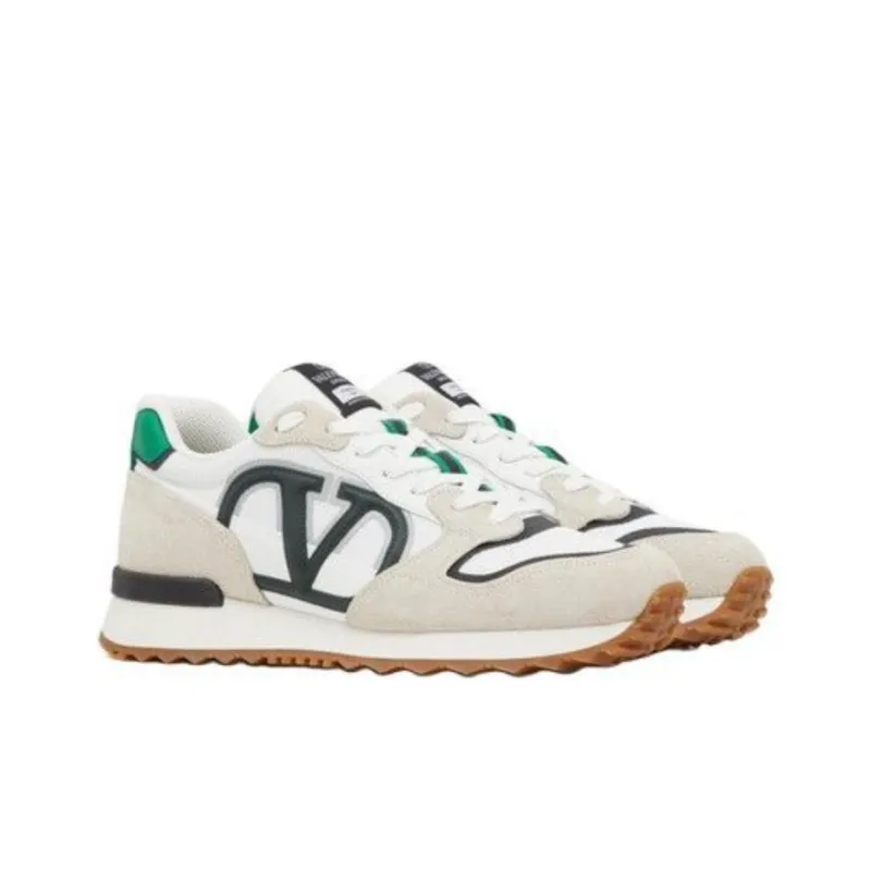 Valentino Vlogo Low Top Sports Casual Shoes Men's White Green-2